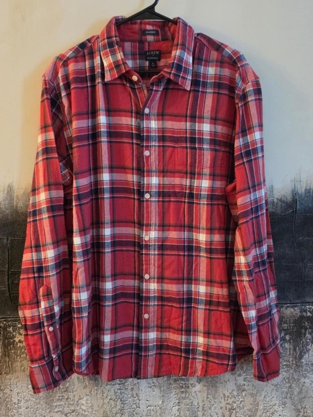 J. Crew Men’s Red & White Plaid Button-Down Shirt